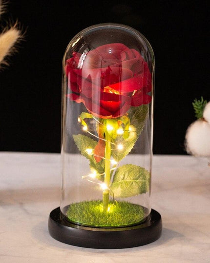 Elegant Simulated Rose Glass Dome - A Touch of Luxury for Your Home
