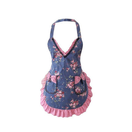 Elegant Korean Lace Cooking Apron for Stylish Chefs