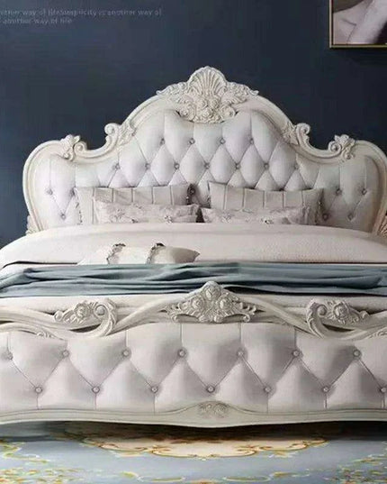 Regal Morocco Dream Leather Bed - European Opulence & Morocco Charm