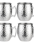 4PCS Hammered Silver