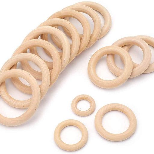Versatile Natural Wood Rings for DIY Crafts and Jewelry Making