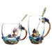 Blue Rose Enamel Crystal Cup - High-quality Glass Tea Mug with Handle - Ideal Gift for Special Occasions