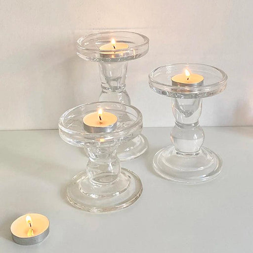 Artisan Handcrafted Nordic Glass Candle Holder Collection - Elegant Accents for Home & Special Occasions
