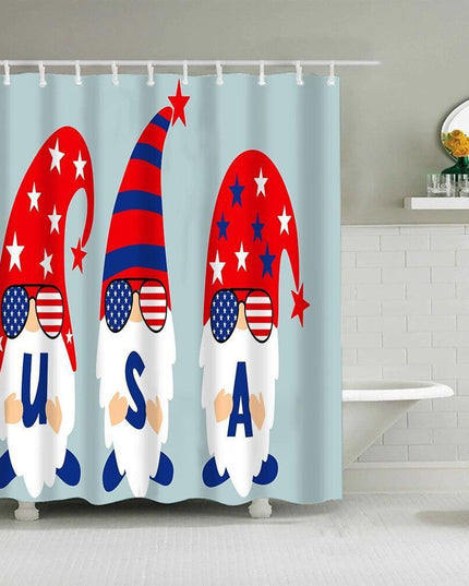 Festive Christmas Shower Curtain Set with Santa and Snowman Designs