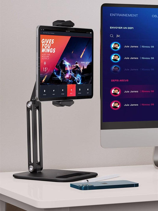 360° Rotatable Aluminum Tablet Stand with Phone Holder for Enhanced Comfort and Flexibility