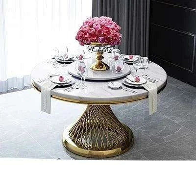 Elegant Sintered Stone Dining Set with Modern Stainless Steel Base - The Perfect Touch for Stylish Interiors