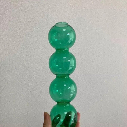 Handcrafted Nordic Bubble Glass Vase: Elegant Floral Display for Modern Homes