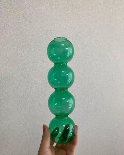 Handcrafted Nordic Bubble Glass Vase: Elegant Floral Display for Modern Homes