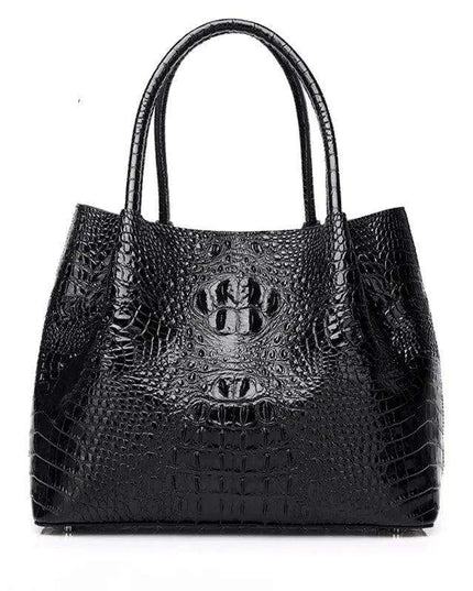 Luxurious Crocodile Pattern Leather Handbag for Stylish Women