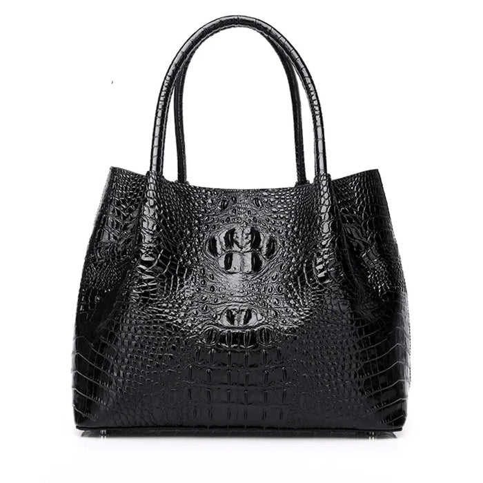 Exquisite Crocodile Embossed Leather Tote for Women