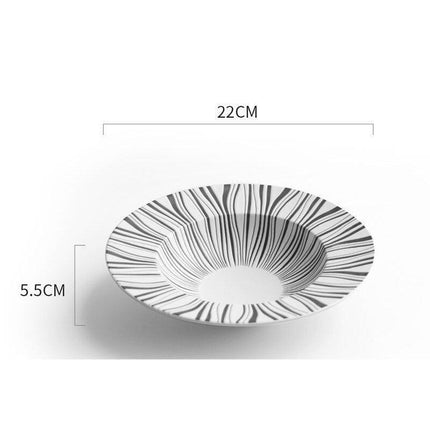 Stylish Black Geometric Dinner Plates - Luxe Dining Essentials for Exquisite Meals