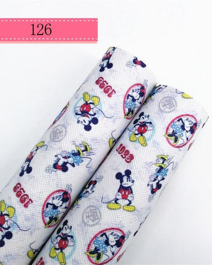 Cartoon-Inspired Faux Leather Craft Rolls - Set of 2 - 20x134cm Each