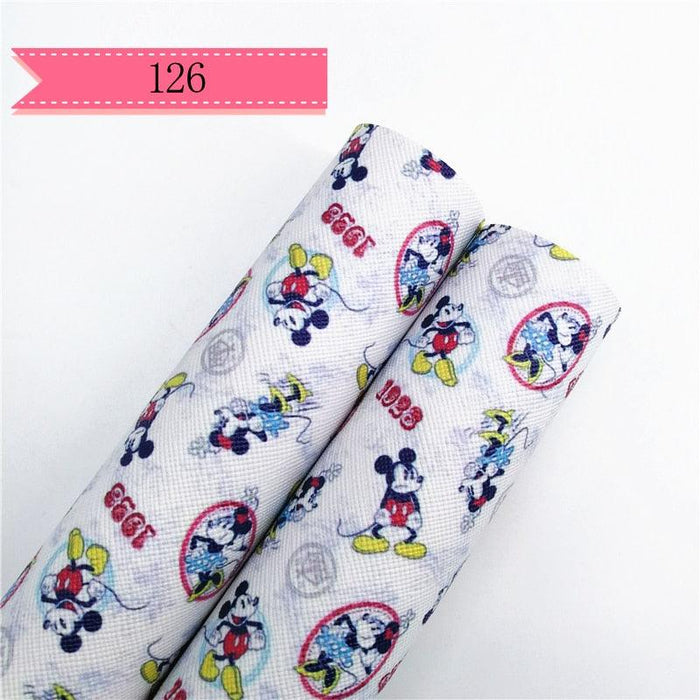 Crafty Cartoon Print Synthetic Leather Crafting Rolls Duo - 20*134cm x 2