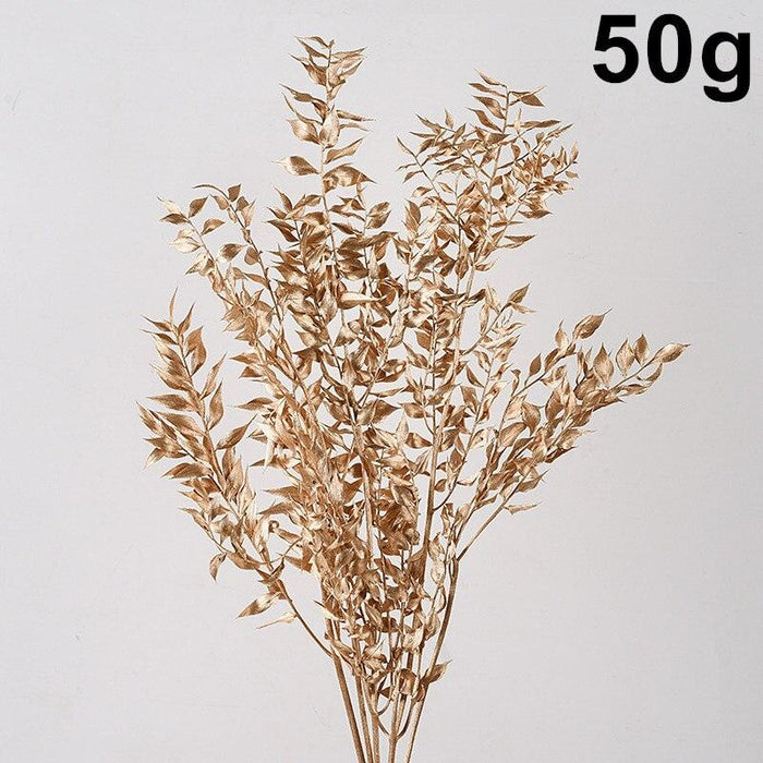 50g Bunch Dried Immortal Fortune Leaf Decor | Gold, Silver, White, Pink