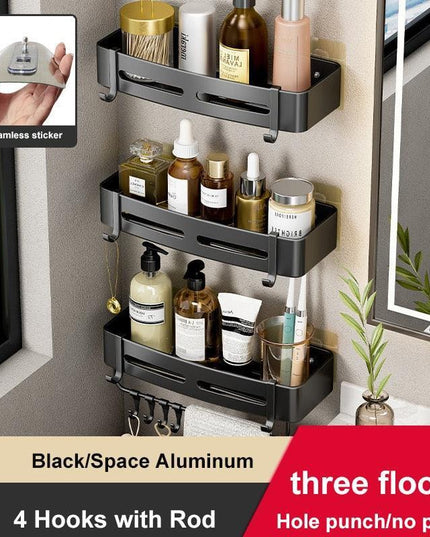 Aluminum Corner Shelf Rack with Versatile Dual Installation Options