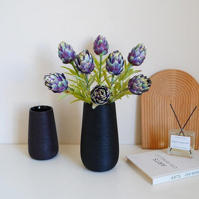 Stunning Faux Artichoke Stem Floral Arrangement - Chic Decor Piece for Contemporary Spaces