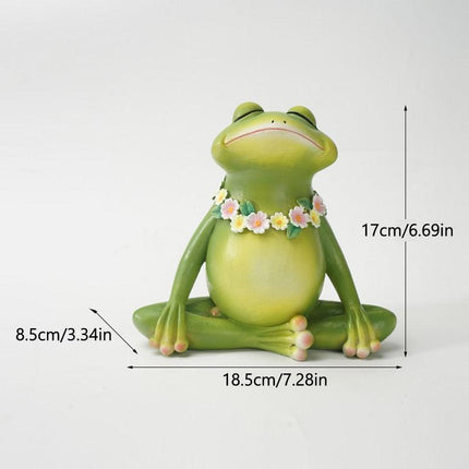 Whimsical Green Frog Resin Desk Ornament - Enchanting Home Decor