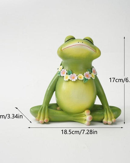 Whimsical Green Frog Resin Desk Ornament - Enchanting Home Decor