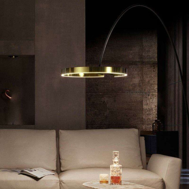 Sleek Circular LED Floor Lamp - Illuminate Your Space with Contemporary Style