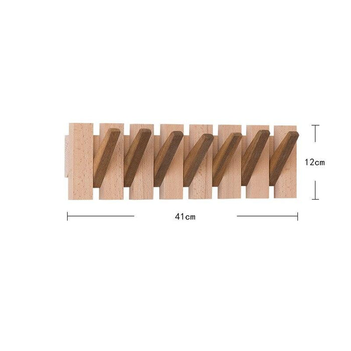 European Beech Wood Wall-Mounted Coat Rack with Sandalwood Accents