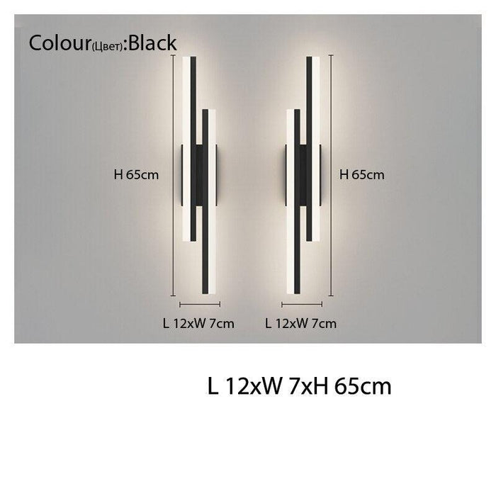 Contemporary LED Long Strip Wall Sconce for Bedroom, Living Room, and Hallway