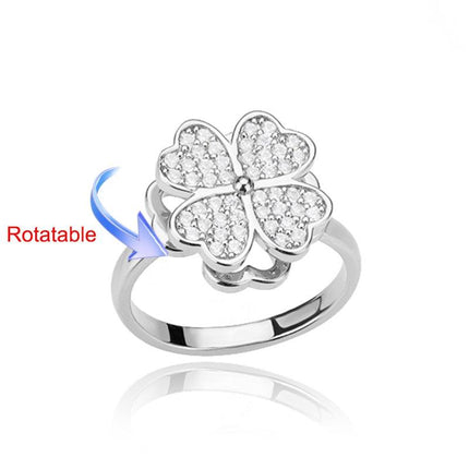 Elegant Four-Leaf Clover Stainless Steel Rings - A Touch of Luck and Style