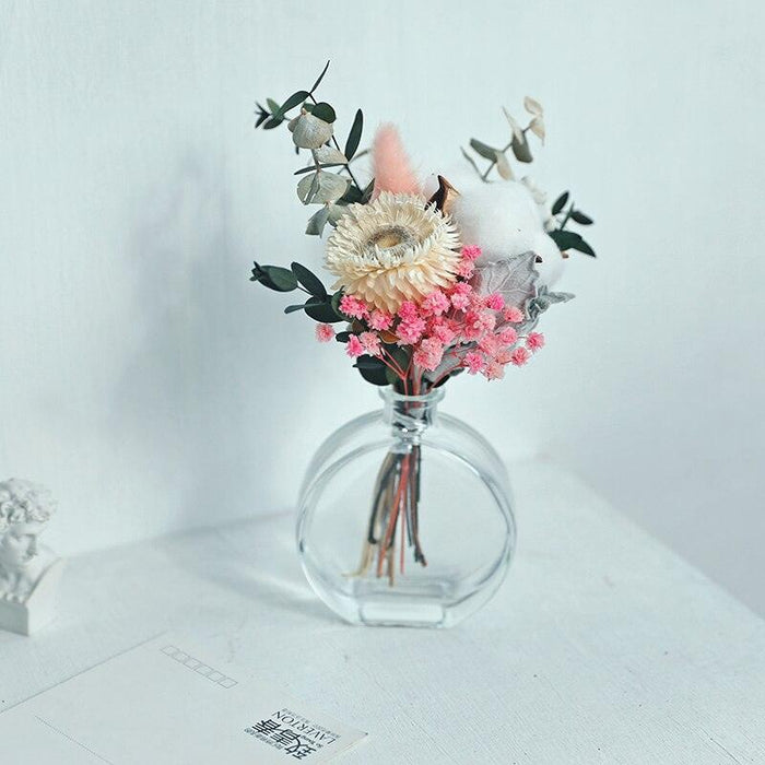 Pastoral Elegance: Handcrafted 25CM Natural Dried Flower Arrangement