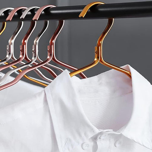 Clothes Hanger Aluminium Alloy 10pcs Coat Hanger Anti-slip Seamless Metal Drying Rack Wardrobe Organizer Clothing hangers-0-Très Elite-SCYJ-Gold-10-Très Elite