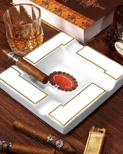 Luxury Ceramic Cigar Trough Ashtray for the Discerning Aficionado