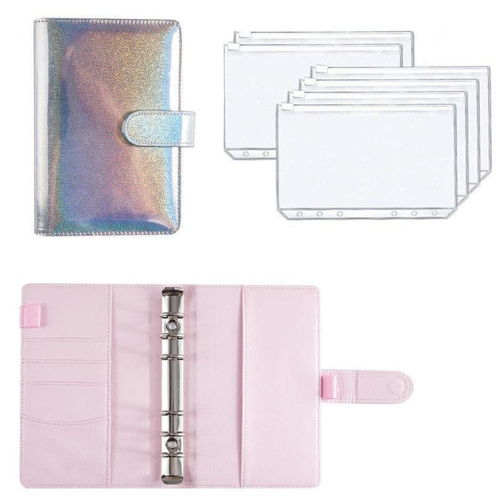 Elegant A6 Budget Planner Organizer with Customizable Loose-Leaf Pages and Secure Zippered Pockets - Stylish Financial Management Tool for Effortless Budgeting