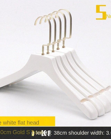 Elegant White Wooden Hanger Set with Gold Hooks for Fashionable Closet Organization