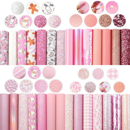 Elegant Pink Lychee Glitter Faux Leather Craft Sheets for Stunning DIY Projects