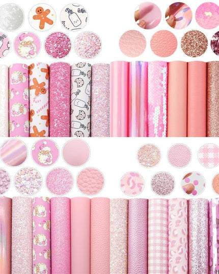 Elegant Pink Lychee Glitter Faux Leather Craft Sheets for Stunning DIY Projects