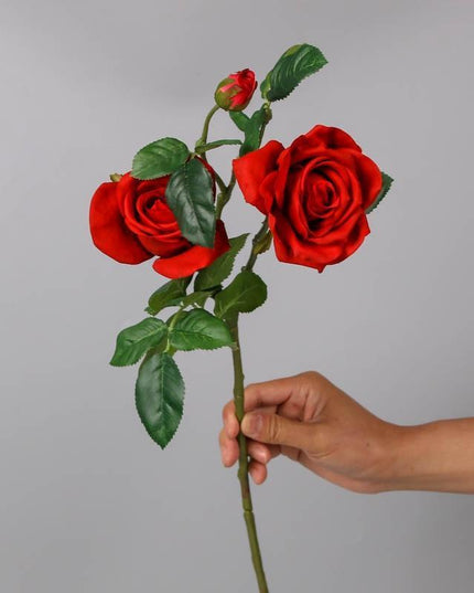 Chic Faux Rose Bouquet with Three Stunning Blooms for Home and Wedding Elegance