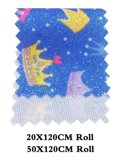 Sparkling Crown Glitter Fabric Roll - Premium Crafting Material for Elegant Projects