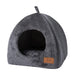 Gray Plush Foldable Pet Cave Bed for Small Dogs and Cats