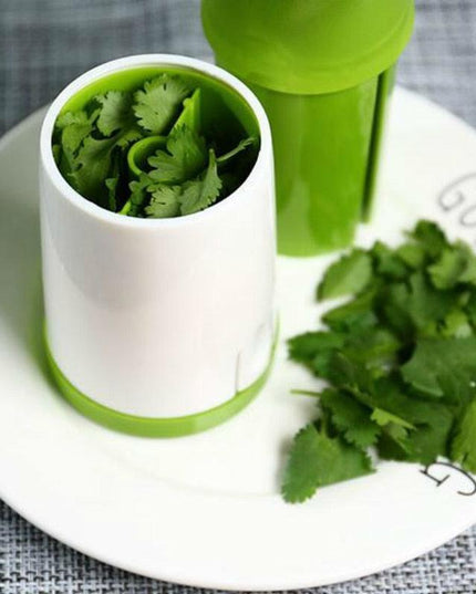 Vibrant Green Herb Grinder and Spice Chopper Set with Convenient Condiment Container