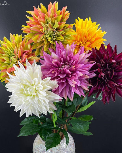 Luxe Realistic Dahlia Silk Flower Arrangement: Timeless Elegance for Any Space