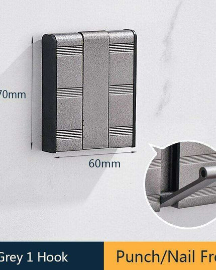 Stylish Grey Aluminum Wall Hooks for Modern Home Organization