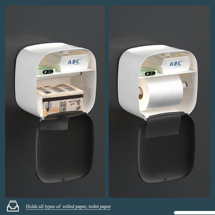 Botanica Luxe Waterproof Toilet Paper Holder with Stylish Storage Shelf