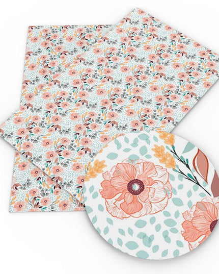 Charming Floral Synthetic Leather Craft Sheets - Essential for Creatives