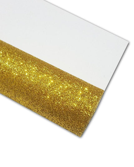 Lustrous Black and Gold Glitter Faux Leather Craft Sheet for Exceptional DIY Projects