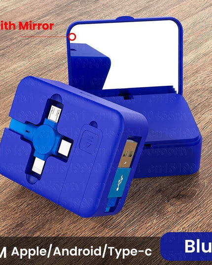 Multi-Functional 4-in-1 Retractable Charging Cable with Built-In Phone Stand