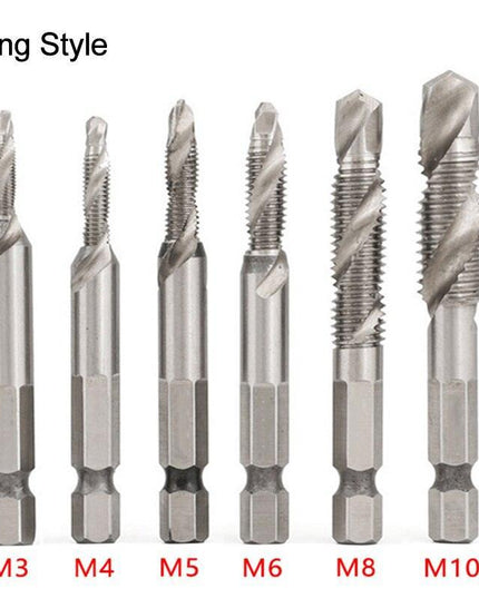 Precision Tap Set with Titanium Coating and Spiral Flute Design for Efficient Tapping and Chamfering