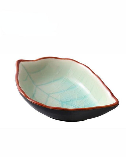 Elegant Leaf-Shaped Ceramic Condiment Dish Set for Stylish Serving