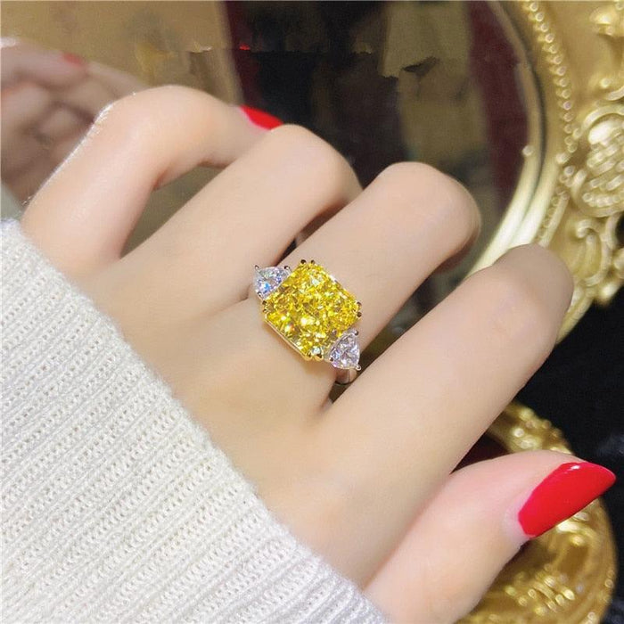 CC Pink Rings For Women Silver Color Zirconia Luxury Wedding Engagement Ring Cute Square Fine Jewelry Drop Shipping CC1665-0-Très Elite-4-Yellow-Très Elite