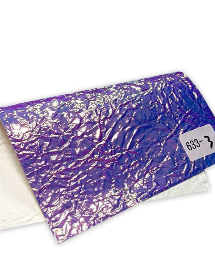 Radiant Crumpled Holographic PU Faux Leather for Creative Creations
