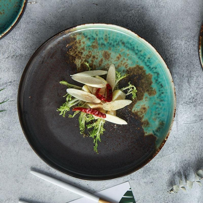 Elevate Your Dining Experience with Handcrafted Textured Stoneware Dinnerware Set