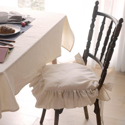 Princess Flounce Cotton Chair Cushion Sleeve with Ruffled Frill Accent
