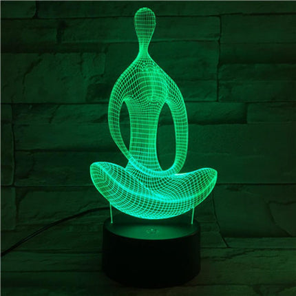Serene Aura 3D Acrylic LED Night Light - Blissful Meditation Decor - Très Elite